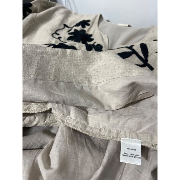 Sister Mary Ivy Jane Marta Tunic Dress Beige Black Linen Size Small - Picture 12 of 13